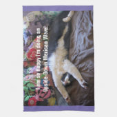 Cute Funny Tuxedo Cat Mexican Wave cats Theedoek (Verticaal)