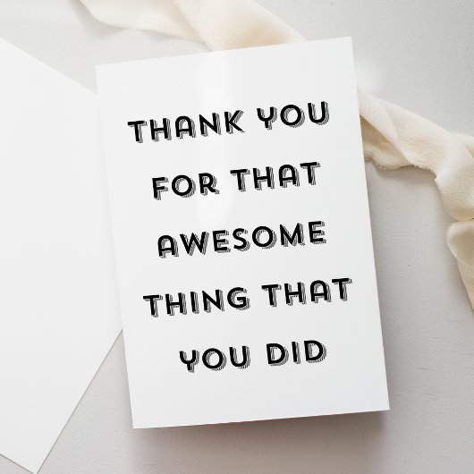 Cute Funny Typography Bedankt Wenskaart Notitiekaartje