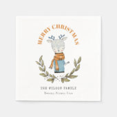 Cute Funny Ugly Sweater Leafy Reindekerst Servet (Voorkant)