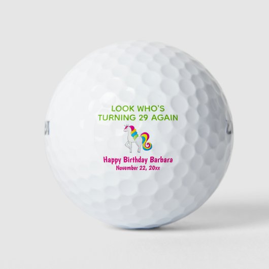 Cute Funny Unicorn Birthday Golfballen (Voorkant)
