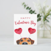 Cute Funny Valentijnsdag Dog Heart Feestdagenkaart (Staand voorkant)