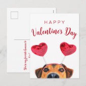 Cute Funny Valentijnsdag Dog Heart Feestdagenkaart (Voorkant / Achterkant)