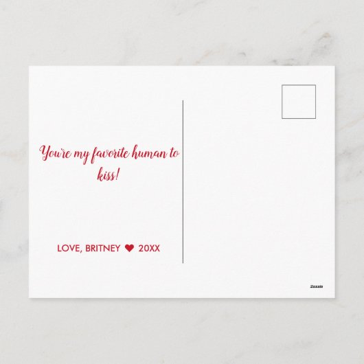 Cute Funny Valentijnsdag Dog Heart Feestdagenkaart (Achterkant)