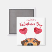 Cute Funny Valentijnsdag Dog Heart Magneet (Voorkant / Achterkant)
