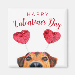 Cute Funny Valentijnsdag Dog Heart Magneet