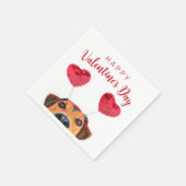 Cute Funny Valentijnsdag Dog Heart Servet (Hoek)