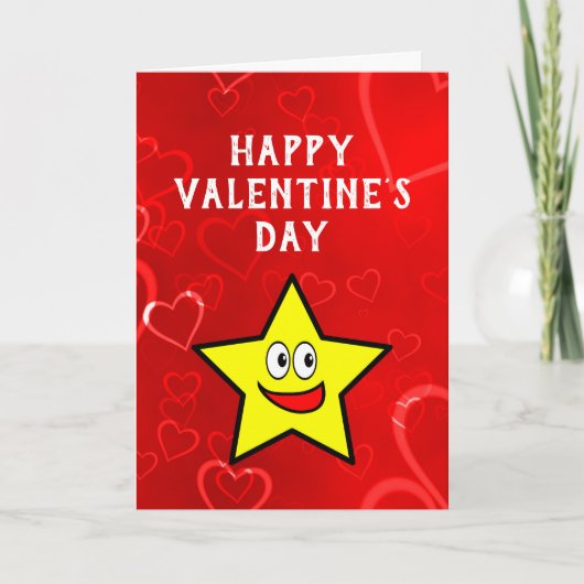 Cute Funny Valentijnsdag Hearts Gold Star Feestdagen Kaart (Voorkant)