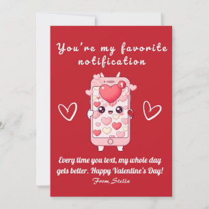 Cute Funny Valentijnsdag kaart   Kawaii telefoon