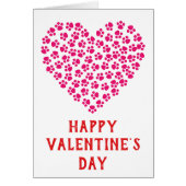 Cute Funny Valentijnsdag Paw Print Heart (Voorkant)