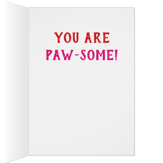 Cute Funny Valentijnsdag Paw Print Heart (Binnen (Rechts))