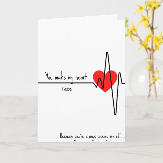 Cute, Funny Valentijnse Card Kaart (Gele Bloem)