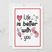 Cute Funny Valentine Card Hand Drawn Sketch Feestdagenkaart (Voorkant)