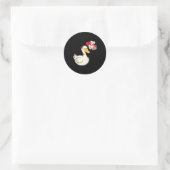 Cute Funny Valentine Silly Gooses Duck Love Matchi Ronde Sticker (Tas)