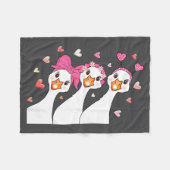 Cute Funny Valentine Silly Gooses Heart Love Match Fleece Deken (Voorkant (Horizontaal))