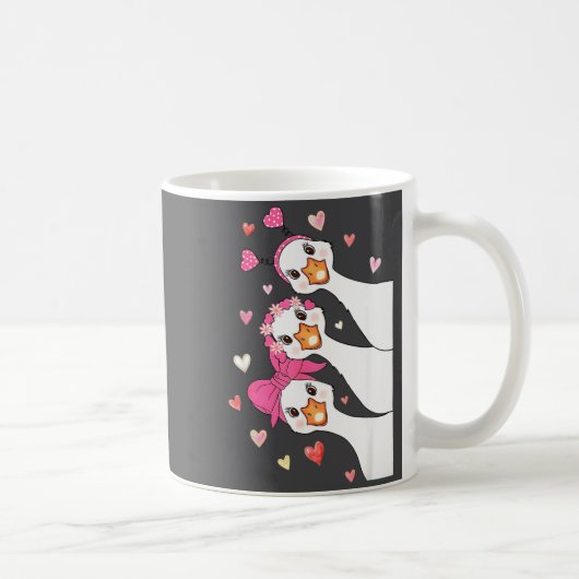 Cute Funny Valentine Silly Gooses Heart Love Match Koffiemok (Rechts)
