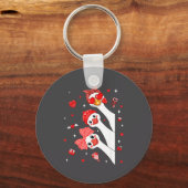 Cute Funny Valentine Silly Gooses Heart Love Match Sleutelhanger (Voorkant)