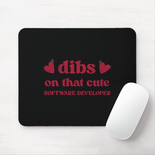 Cute Funny Valentine's Day Software Developer Wome Muismat (Met muis)