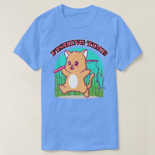 Cute Funny Vissen Cat T-shirt (Design voorkant)