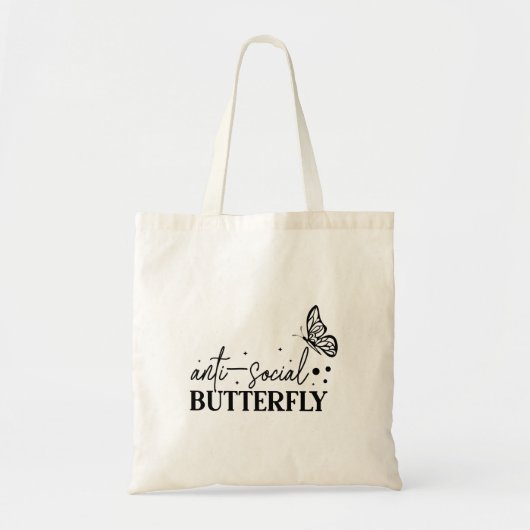 Cute Funny Vlinder Boodschappentas Tote Bag (Voorkant)