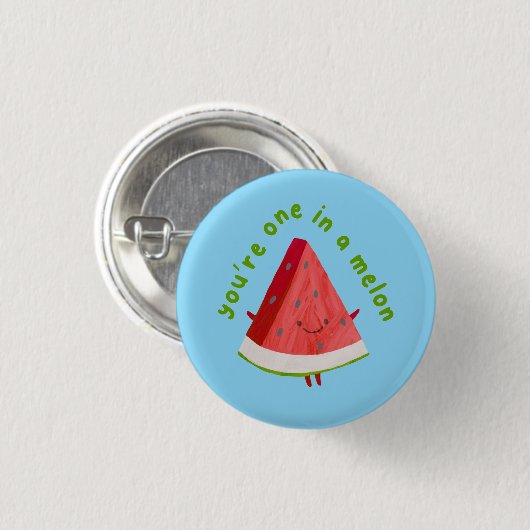 Cute Funny Watermelon Pun One in a Melon Ronde Button 3,2 Cm (Voorkant /achterkant)