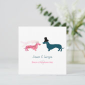 Cute Funny Wedding Dachshund-felicitaties Kaart (Staand voorkant)