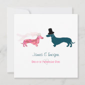 Cute Funny Wedding Dachshund-felicitaties Kaart (Voorkant)