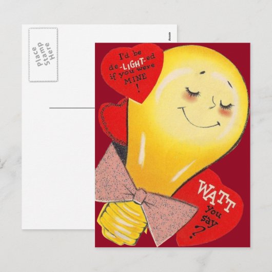 Cute Funny Weird Light Valentijn Heart Feestdagenkaart (Voorkant / Achterkant)