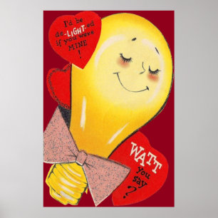 Cute Funny Weird Light Valentijn Heart Poster