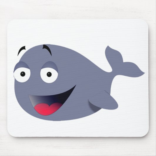 Cute Funny Whale Party Drawing Muismat (Voorkant)
