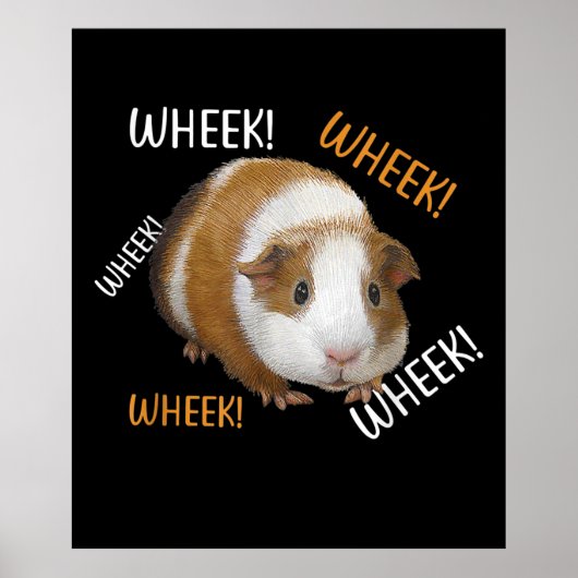 Cute & Funny Wheek - eigenaar van cavia Cavy Lover Poster (Voorkant)