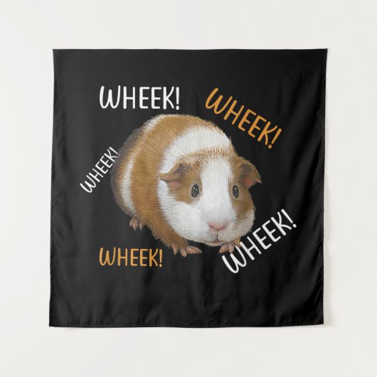 Cute & Funny Wheek - eigenaar van cavia Cavy Lover Wandkleed (Voorkant)