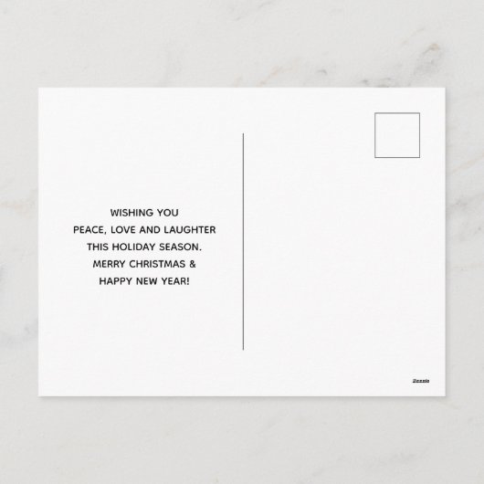 Cute Funny White Dog Kerstmis Bah Humbug Feestdagenkaart (Achterkant)