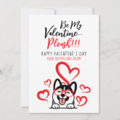Cute Funny White & Red Heart Husky Joke Hondenlief Feestdagenkaart (Voorkant)