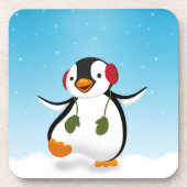 Cute Funny Winter Penguin Bier Onderzetter (Voorkant)