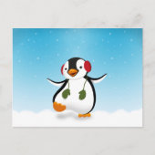 Cute Funny Winter Penguin Briefkaart (Voorkant)