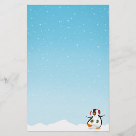 Cute Funny Winter Penguin Briefpapier
