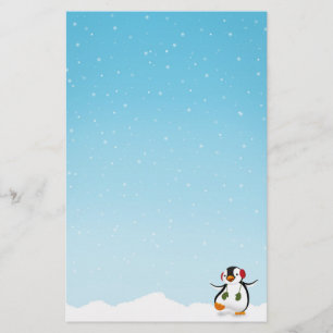 Cute Funny Winter Penguin Briefpapier