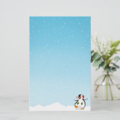 Cute Funny Winter Penguin Briefpapier (Staand voorkant)