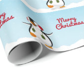 Cute Funny Winter Penguin Cadeaupapier (Rol Hoek)