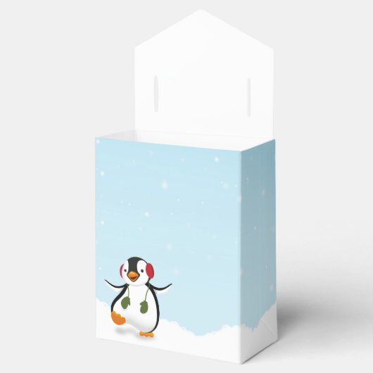 Cute Funny Winter Penguin Favor Box Bedankdoosjes (Geopend)