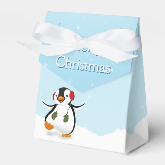 Cute Funny Winter Penguin Favor Box Bedankdoosjes (Voorkant Zijde)