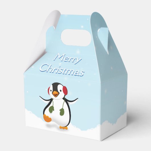 Cute Funny Winter Penguin Favor Box Bedankdoosjes (Voorkant Zijde)
