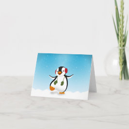 Cute Funny Winter Penguin Feestdagen Kaart