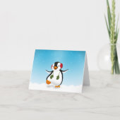 Cute Funny Winter Penguin Feestdagen Kaart (Voorkant)