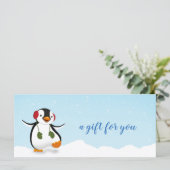 Cute Funny Winter Penguin-kaartje (Staand voorkant)