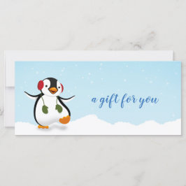 Cute Funny Winter Penguin-kaartje