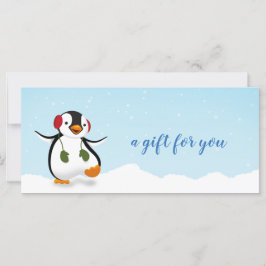 Cute Funny Winter Penguin-kaartje
