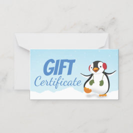 Cute Funny Winter Penguin-kaartje Plaatskaartje