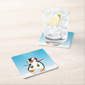 Cute Funny Winter Penguin Kartonnen Onderzetters (Insitu)