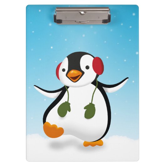 Cute Funny Winter Penguin Klembord (Voorkant)